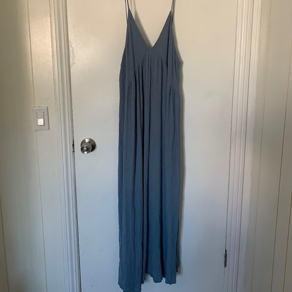 Stitch and Feather Blue Maxi Dress